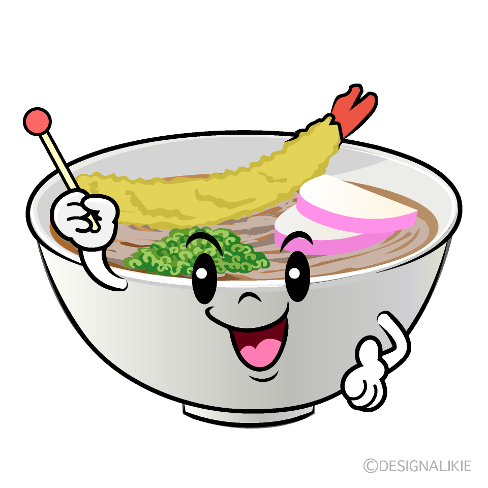 かわいい説明する年越しそばイラスト