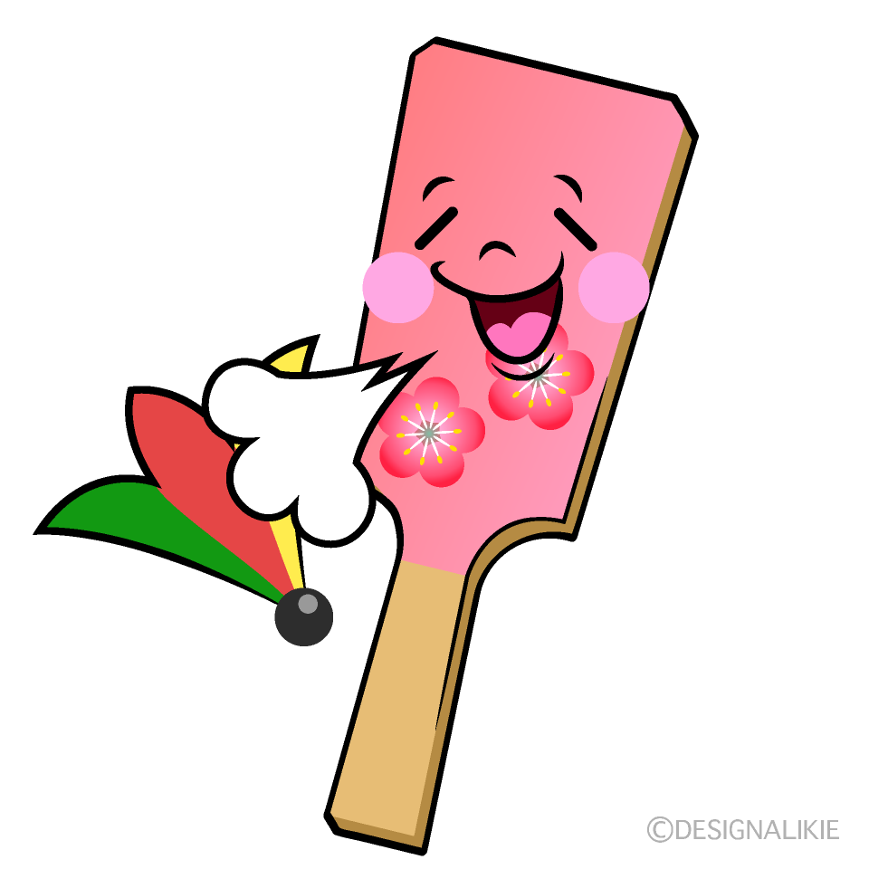 かわいいほっとする羽子板イラスト