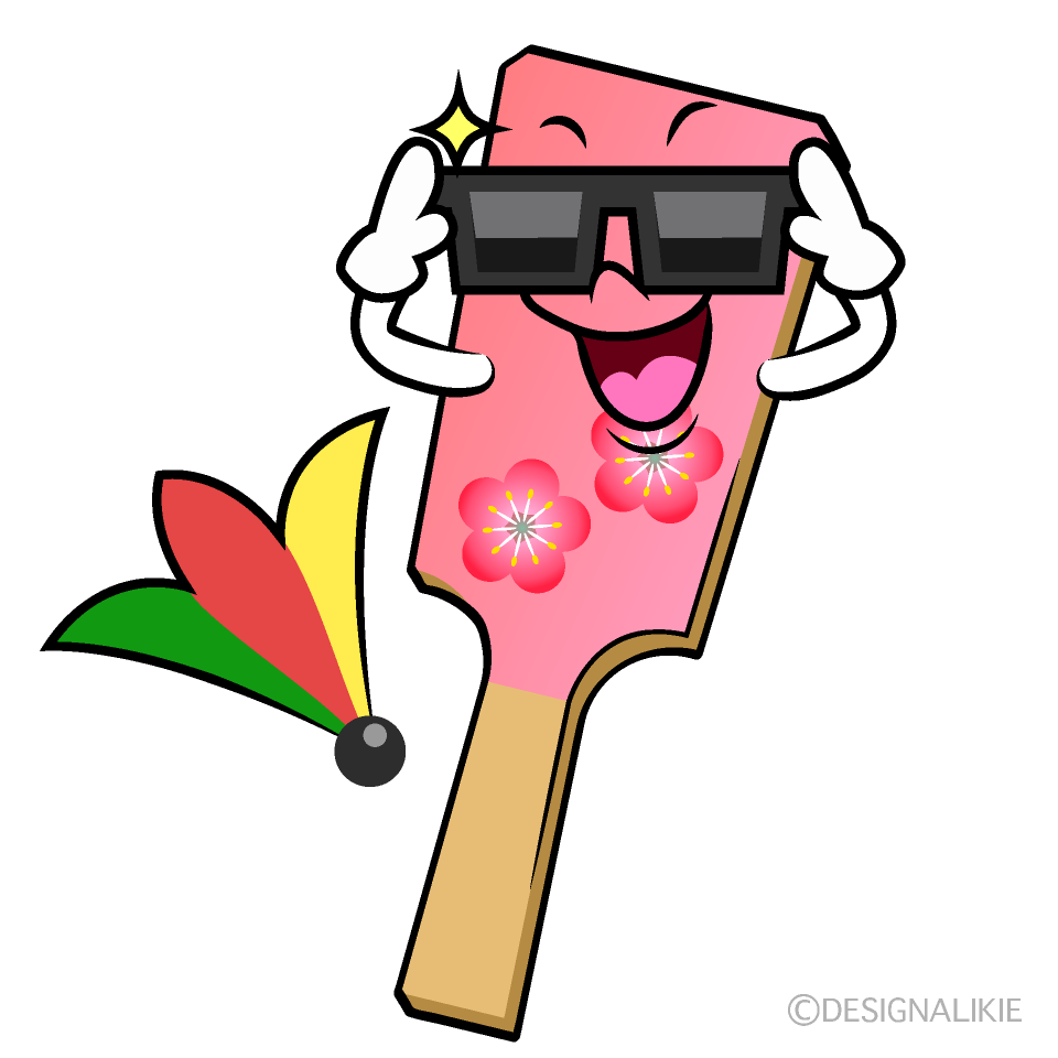 かわいいサングラスの羽子板イラスト