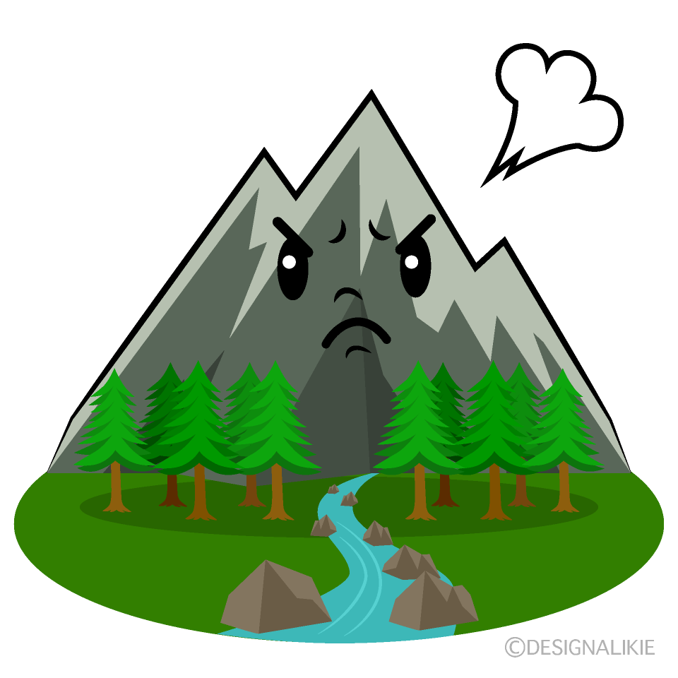 かわいい怒る大自然イラスト