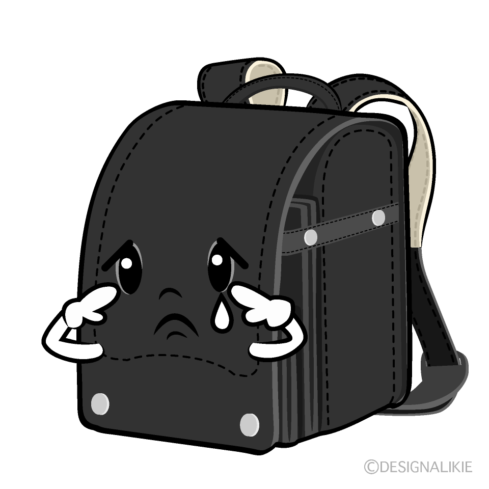 かわいい悲しい黒ランドセルイラスト