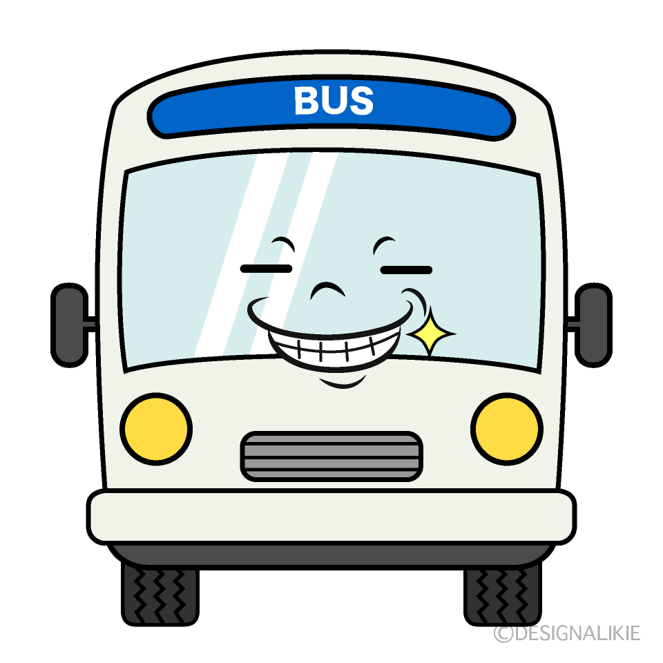 Cute Grinning Bus Clipart