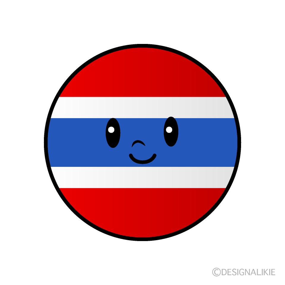 かわいいタイ国旗（丸型）イラスト