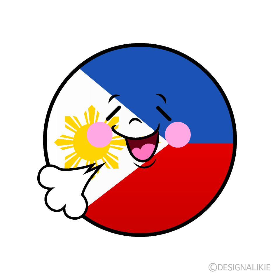 Cute Relieved Philippine Flag (Round) Clipart