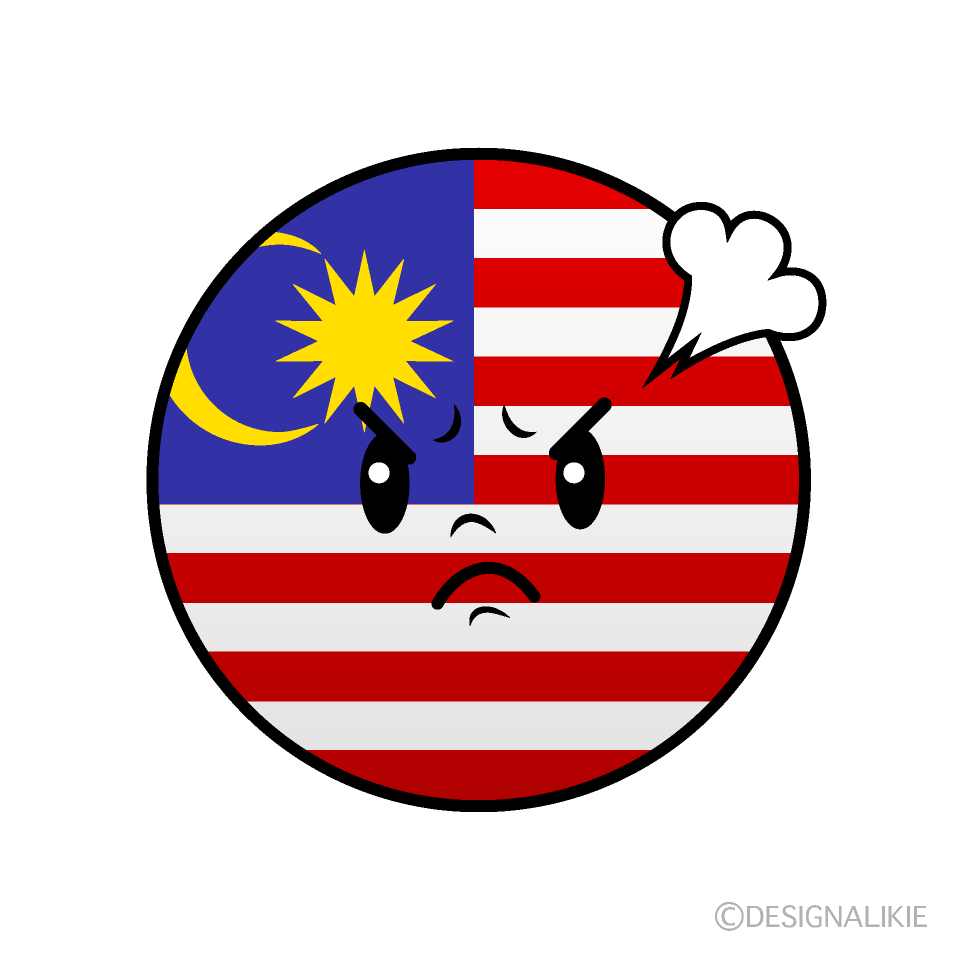 Cute Angry Malaysian Flag (Round) Clipart