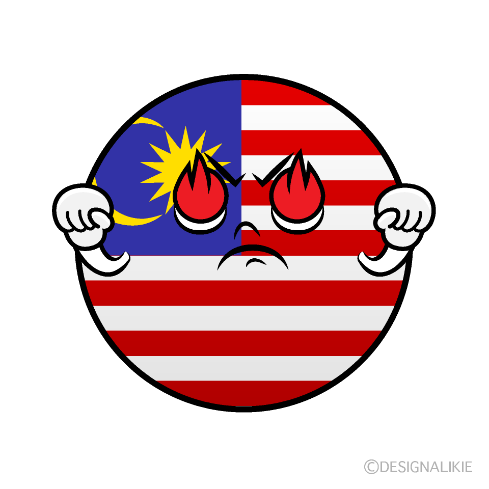 かわいい熱意のマレーシア国旗（丸型）イラスト