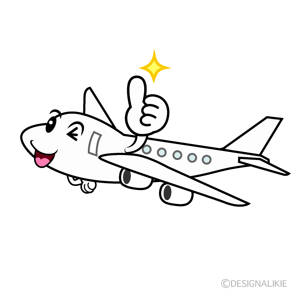 かわいいいいね！の飛行機イラスト