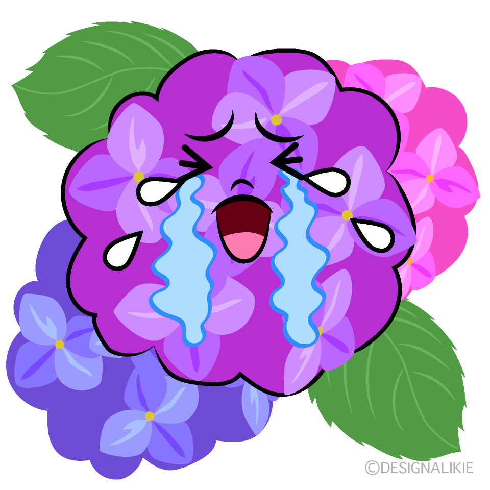Cute Crying Hydrangea Clipart