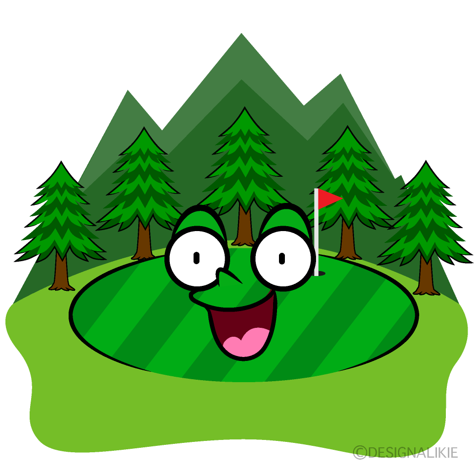 かわいい驚くゴルフ場イラスト