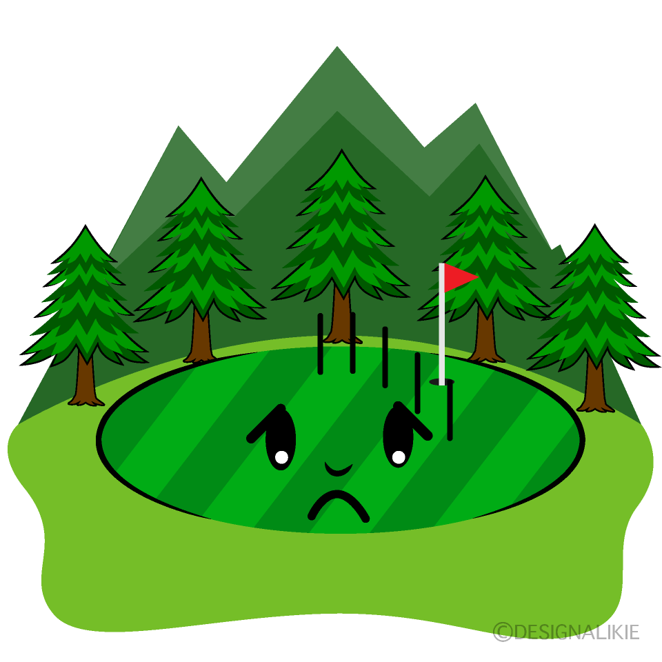 かわいい落ち込むゴルフ場イラスト