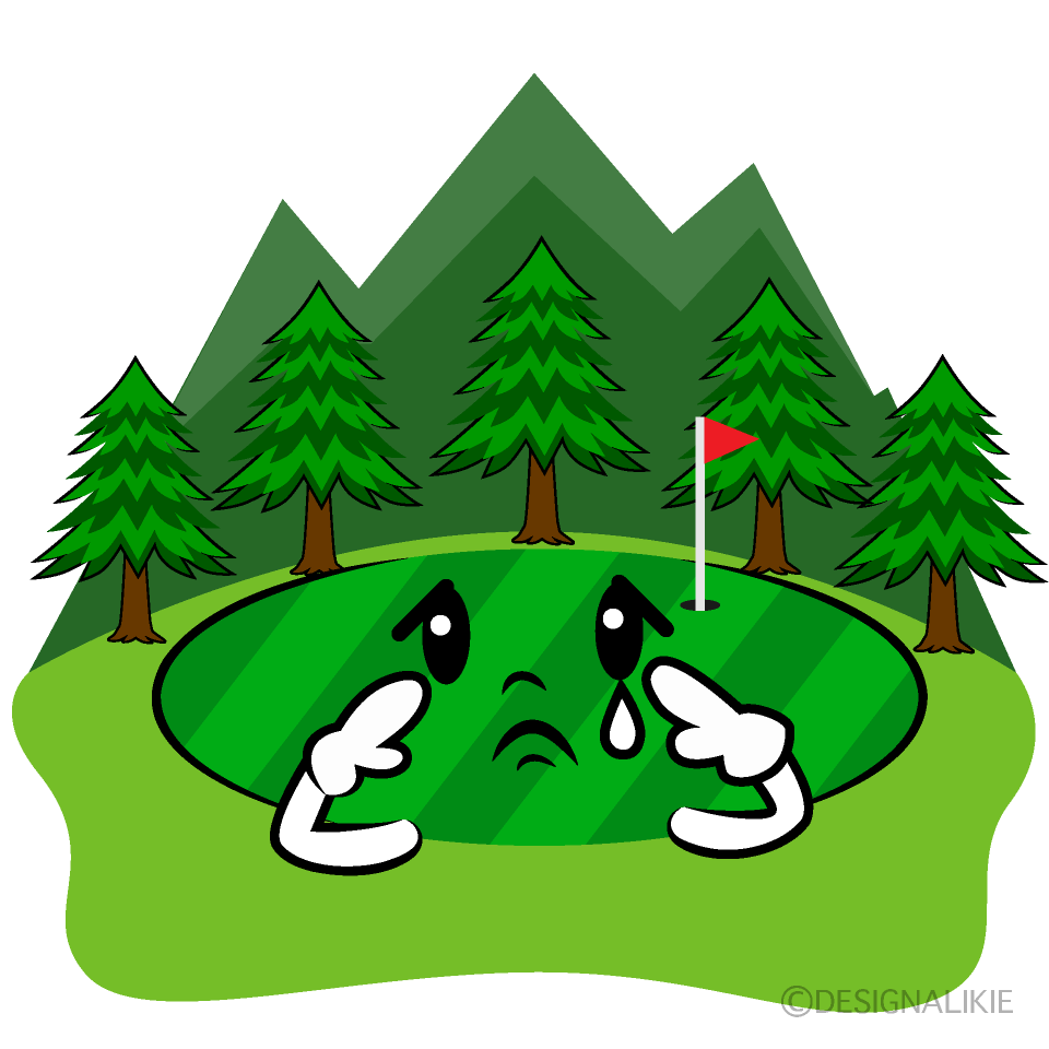 かわいい悲しいゴルフ場イラスト