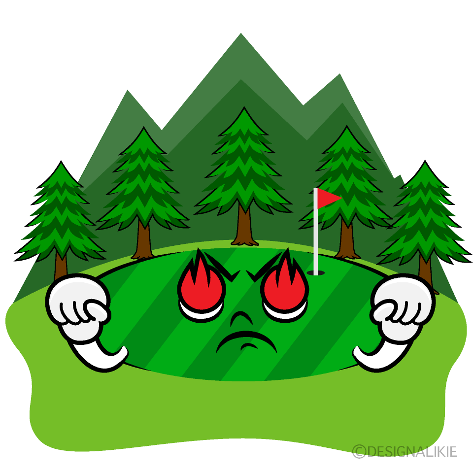 かわいい熱意のゴルフ場イラスト