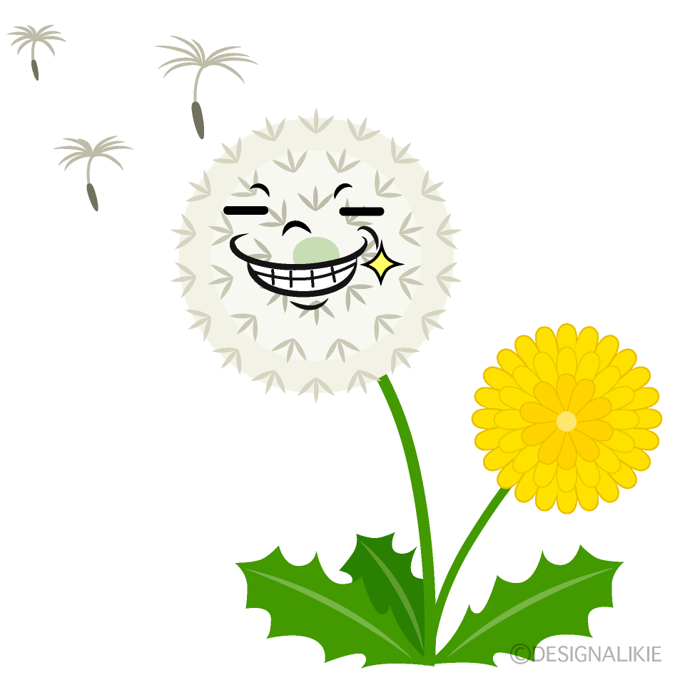 Cute Grinning Dandelion Fluff Clipart