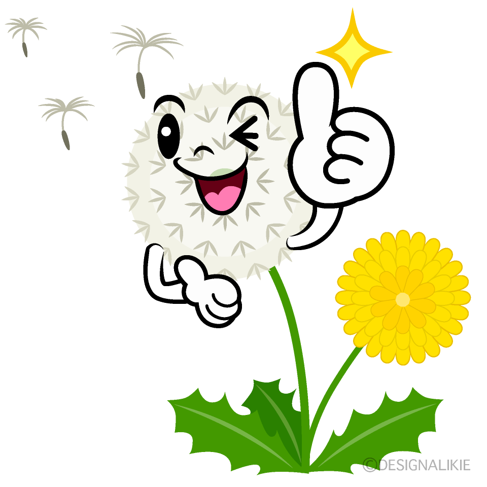 Cute Thumbs Up Dandelion Fluff Clipart