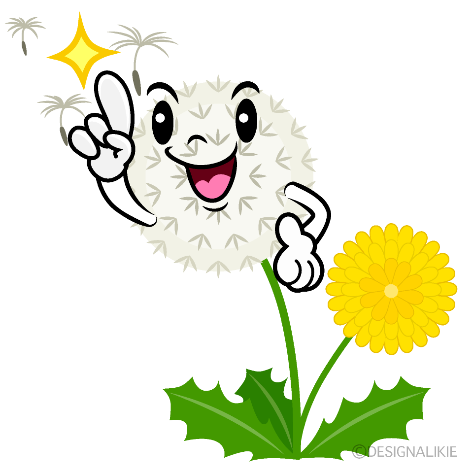 Cute Pointing Dandelion Fluff Clipart
