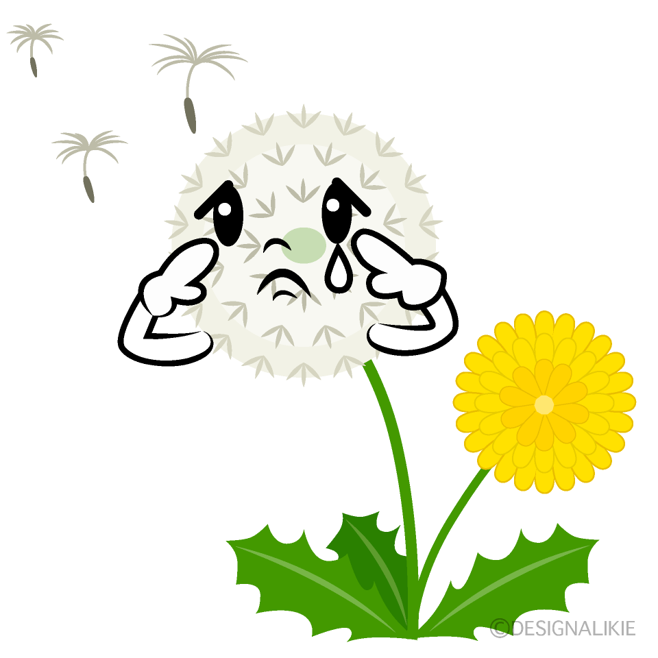 Cute Sad Dandelion Fluff Clipart