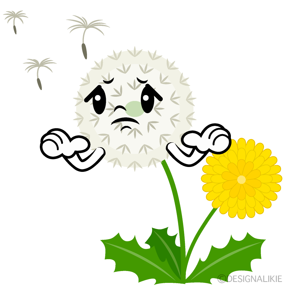 Cute Troubled Dandelion Fluff Clipart