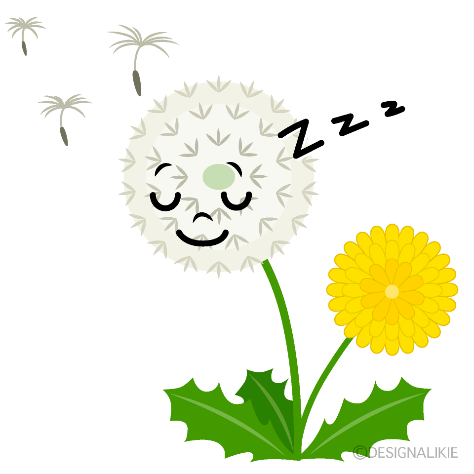 Cute Sleeping Dandelion Fluff Clipart