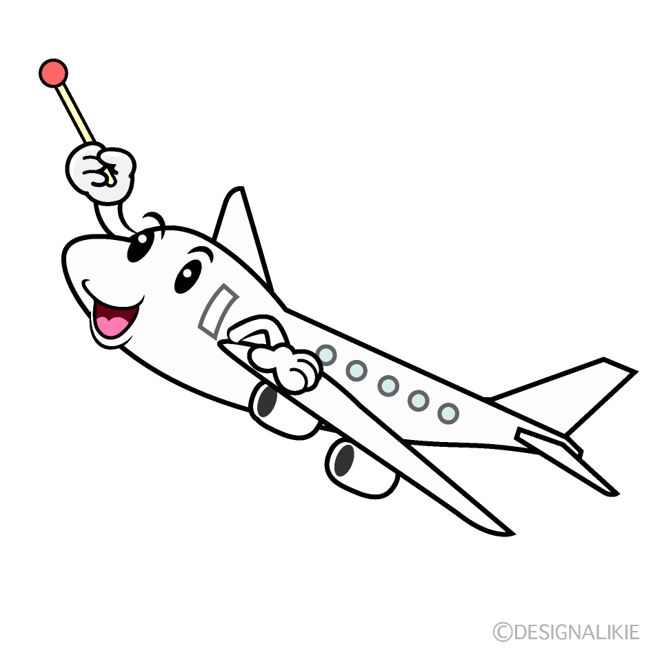 かわいい説明する飛行機イラスト