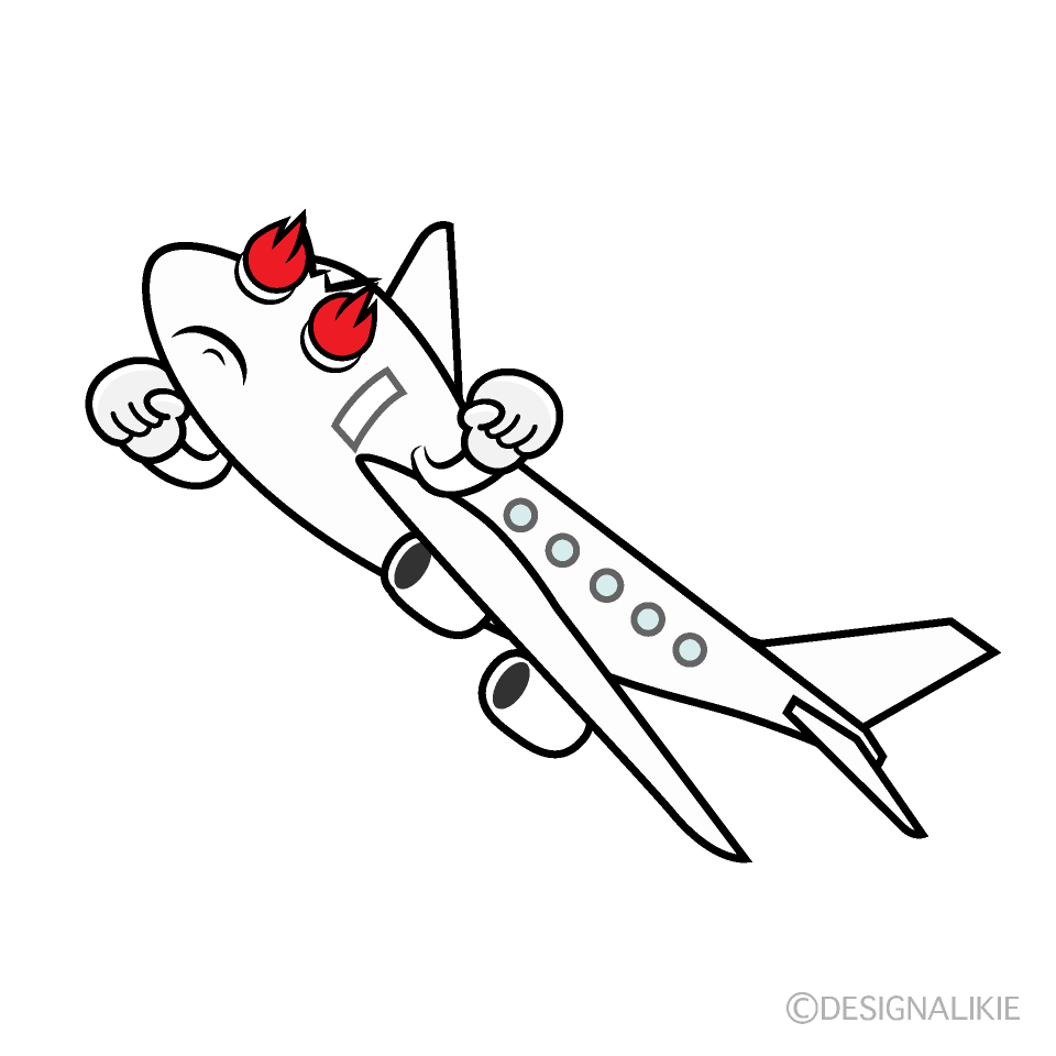 かわいい力強い飛行機イラスト