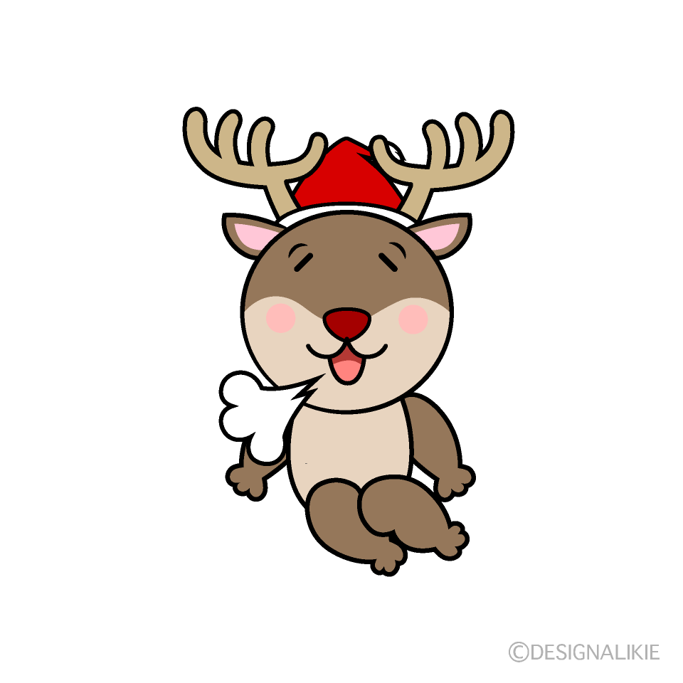 かわいいほっとするサンタトナカイイラスト