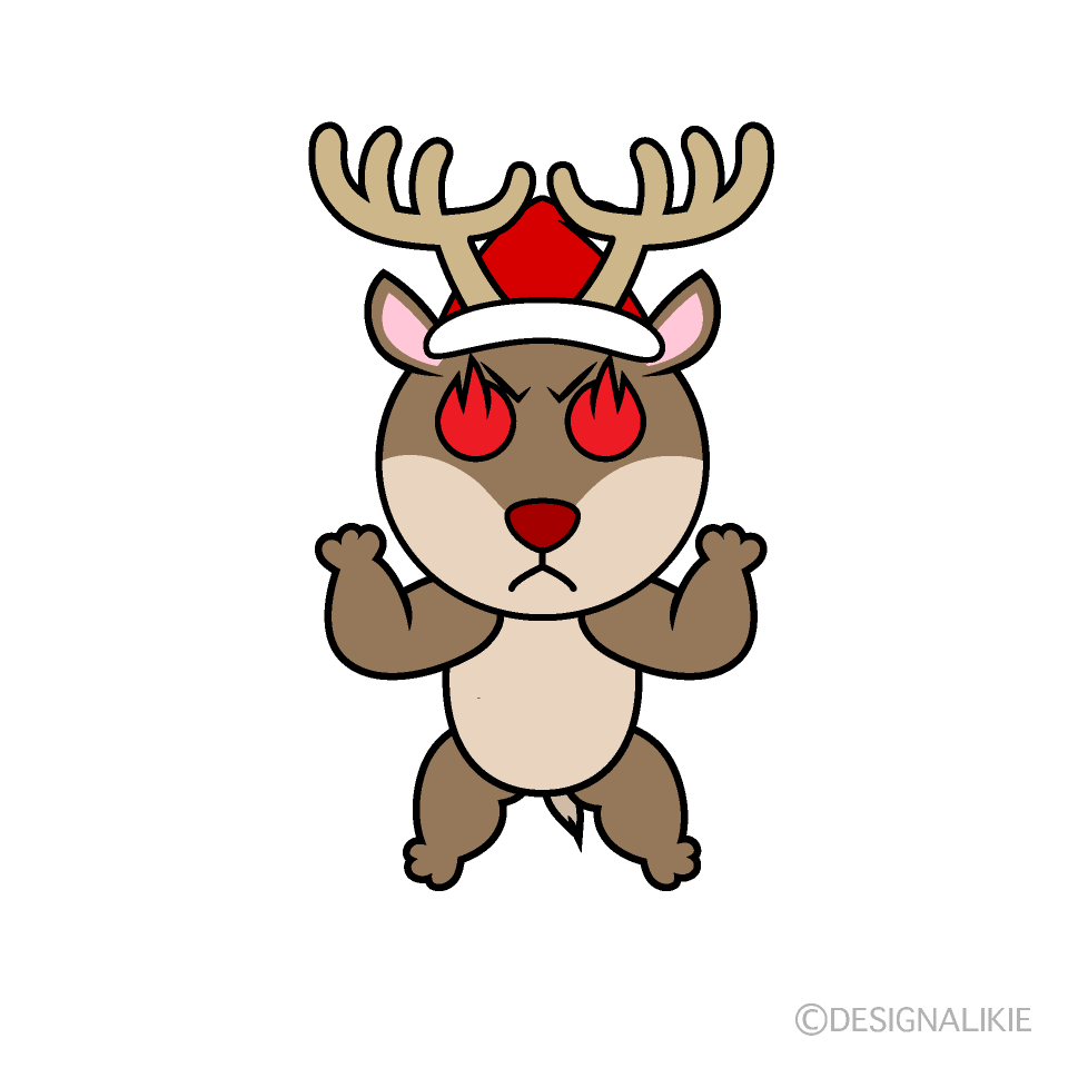 かわいい熱意のサンタトナカイイラスト