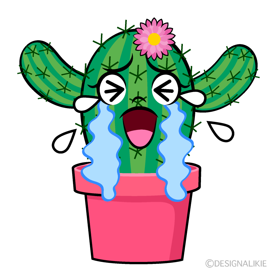かわいい泣くサボテンちゃんイラスト
