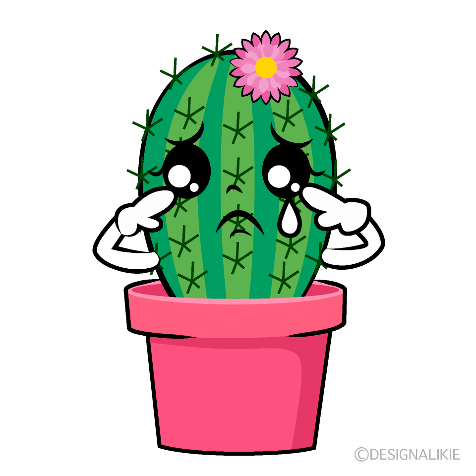 かわいい悲しいサボテンちゃんイラスト