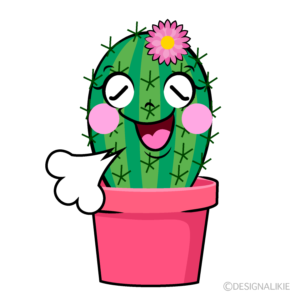 かわいいほっとするサボテンちゃんイラスト