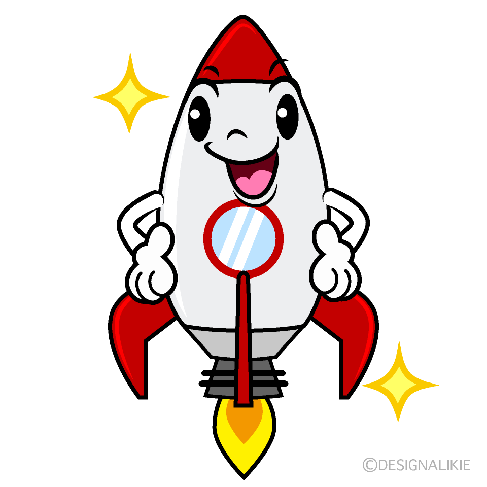 かわいい自信満々なロケットイラスト