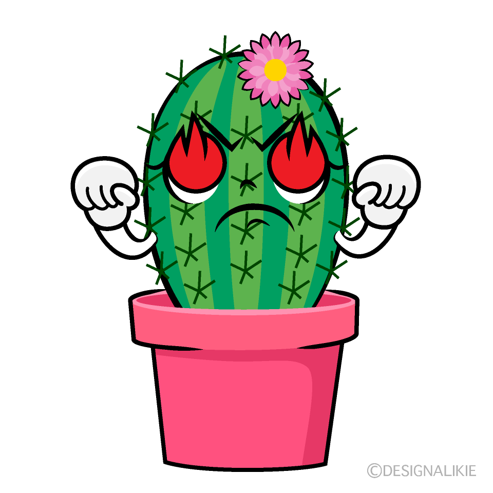かわいい熱意のサボテンちゃんイラスト