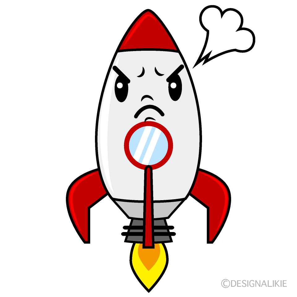 かわいい怒るロケットイラスト