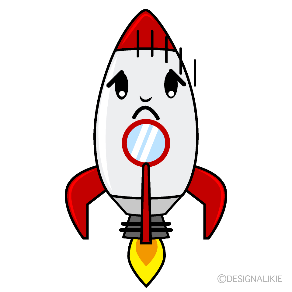 かわいい落ち込むロケットイラスト