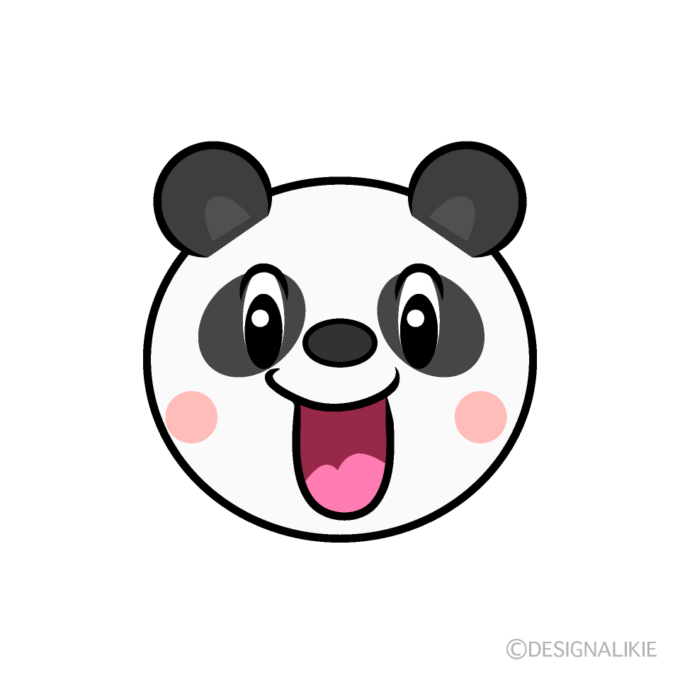 かわいい驚くパンダ顔イラスト