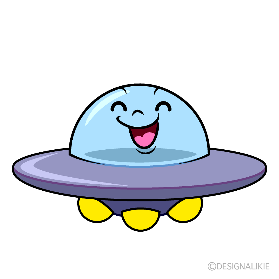 かわいい笑顔のUFOイラスト