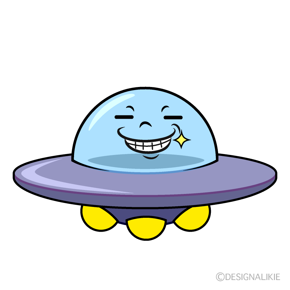 かわいいニヤリとするUFOイラスト