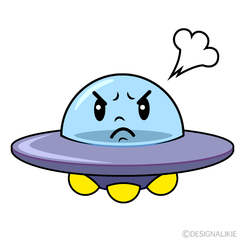 かわいい怒るUFOイラスト