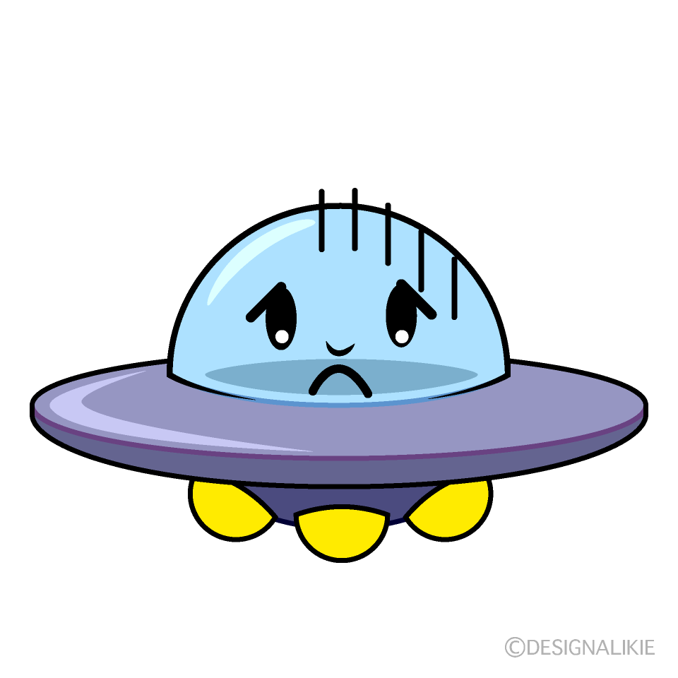 Cute Depressed UFO Clipart