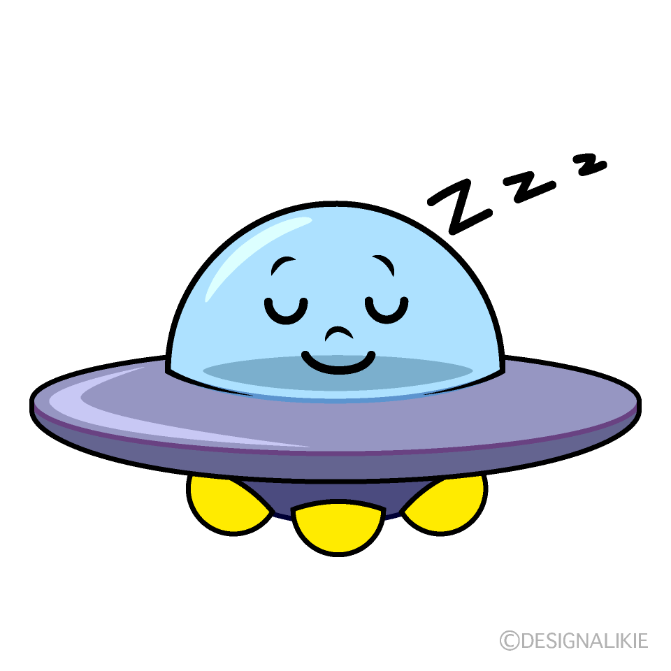 かわいい寝るUFOイラスト