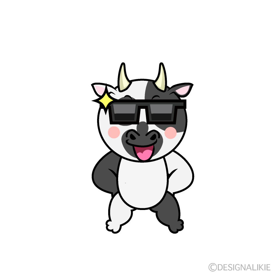 かわいいかっこいいウシイラスト