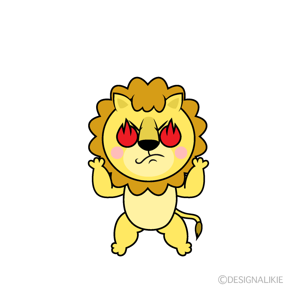 かわいい燃えるライオンイラスト