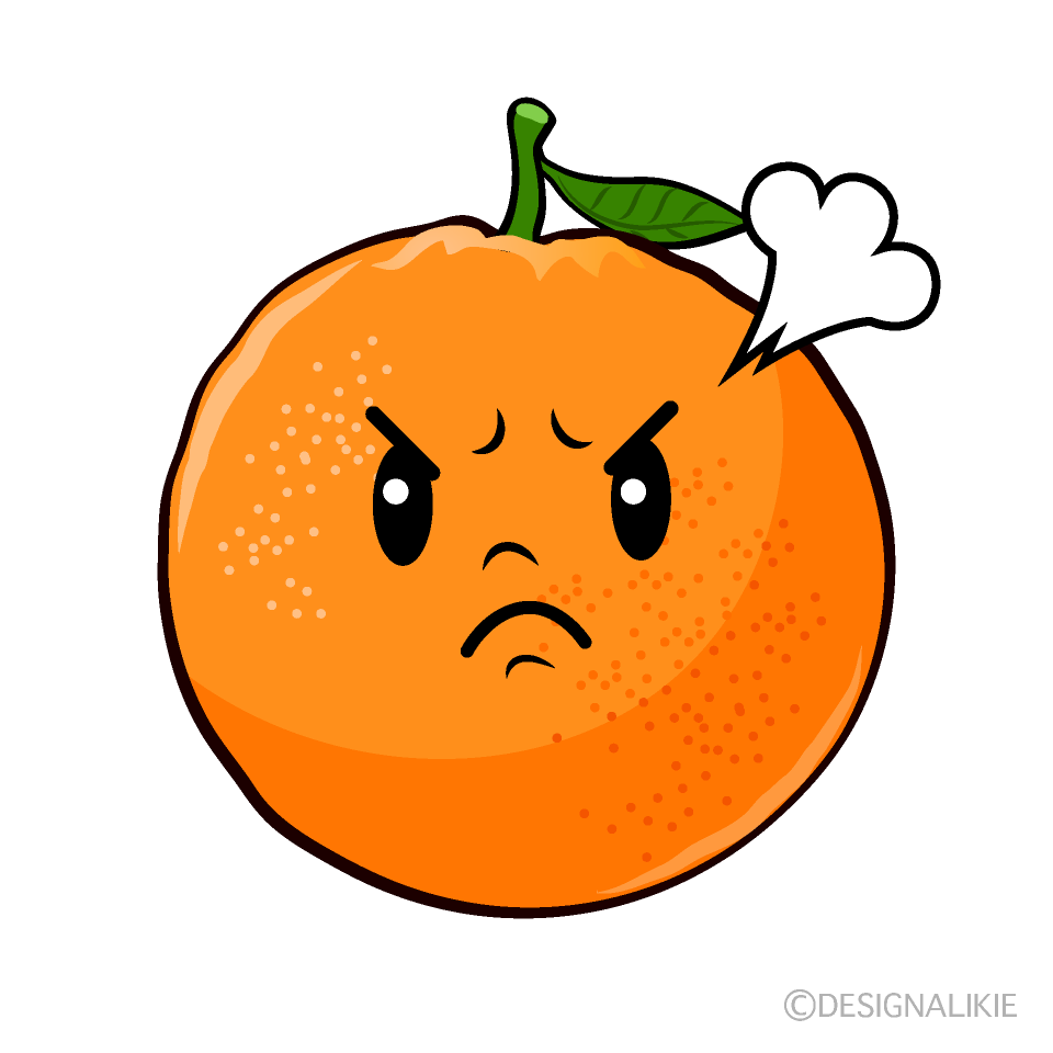 Cute Angry Orange Clipart