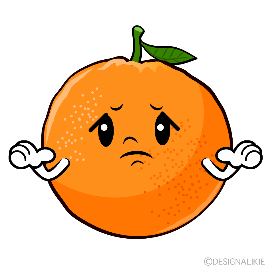 Cute Troubled Orange Clipart