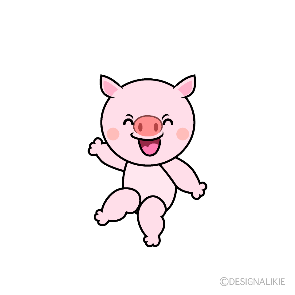 かわいい笑顔のブタイラスト