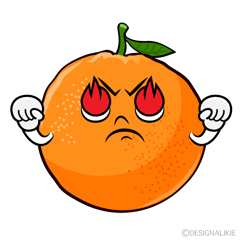 かわいい燃えるオレンジイラスト