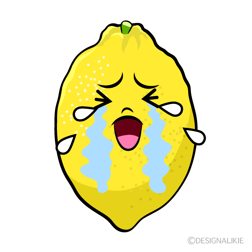 かわいい泣くレモンイラスト