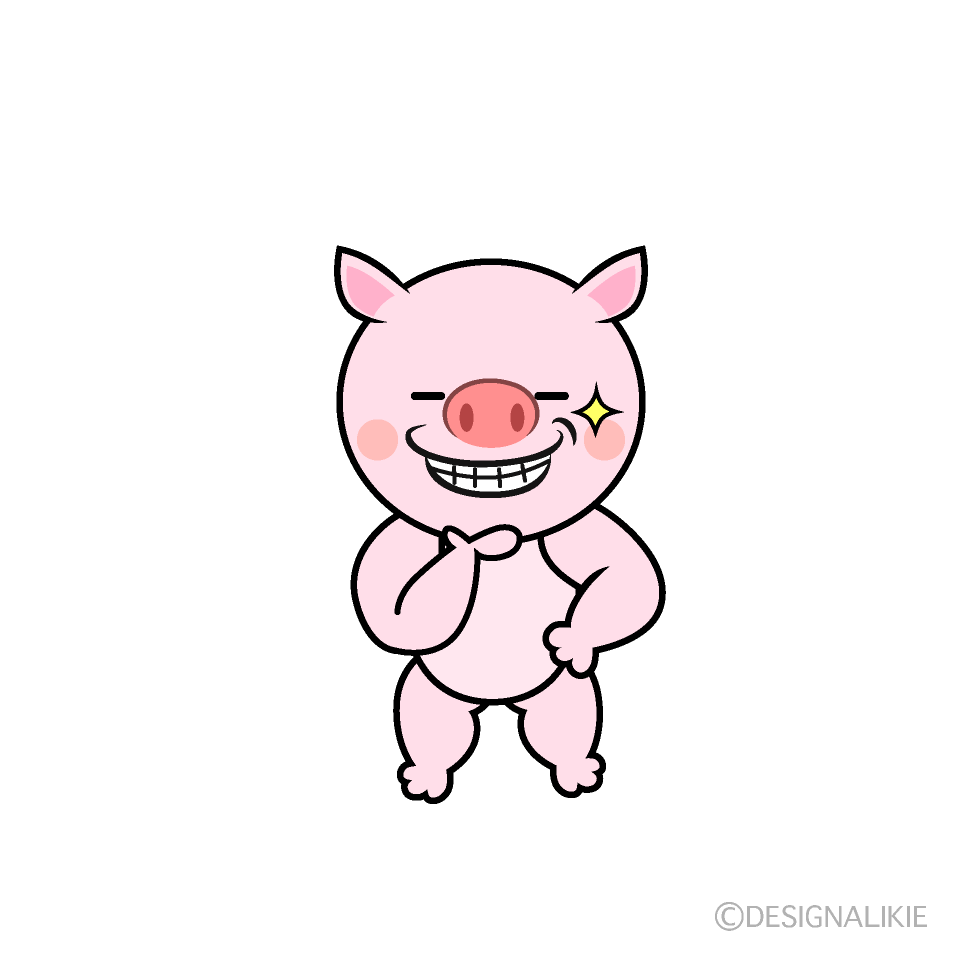 Cute Grinning Pig Clipart