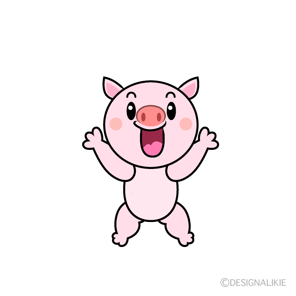 Cute Surprised Pig Clipart