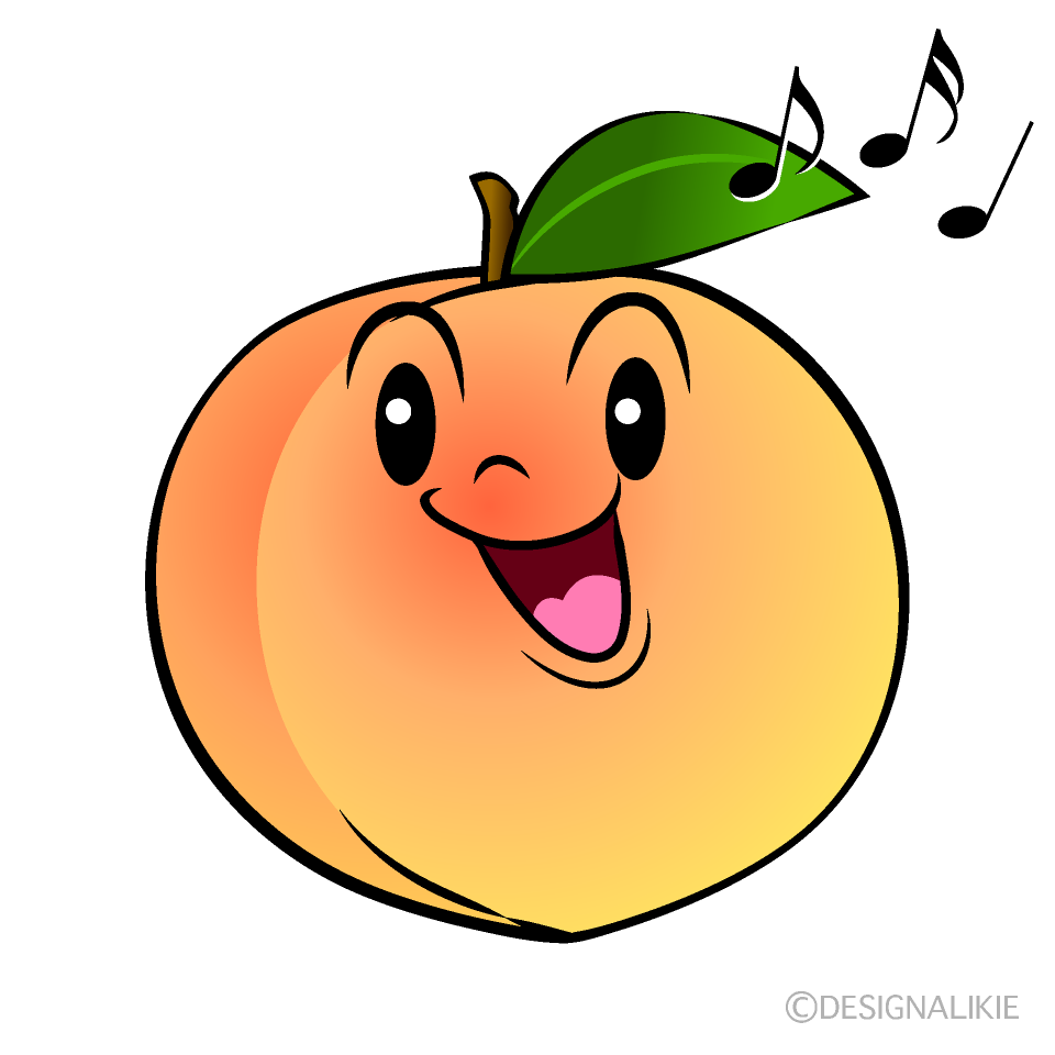 Cute Singing Peach Clipart