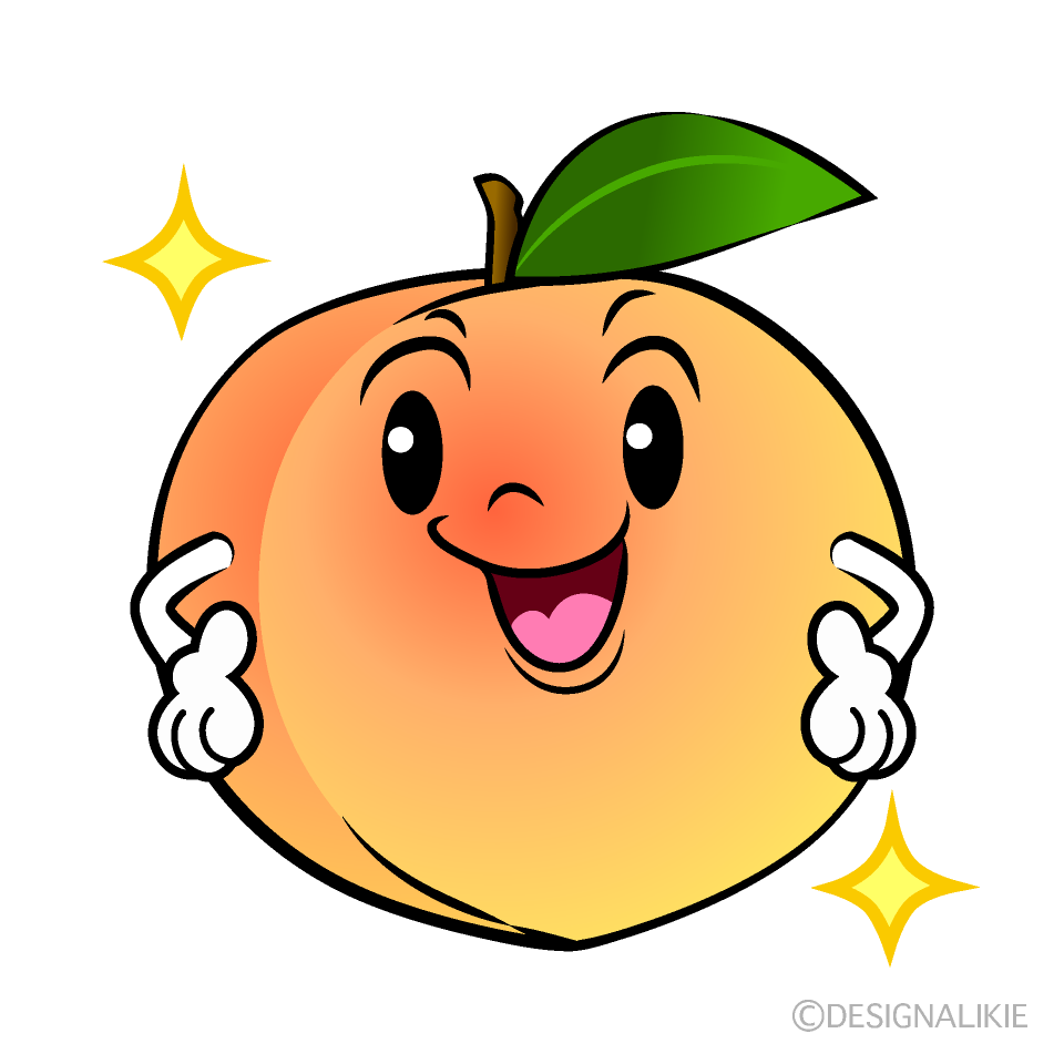 かわいい自信満々の桃イラスト